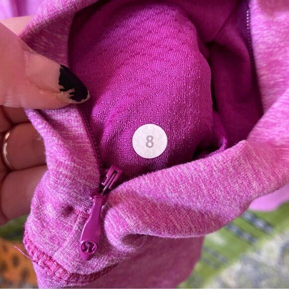 Lululemon Heathered Ultraviolet Think Fast Long Sleeve Size 8 - Picture 12 of 15